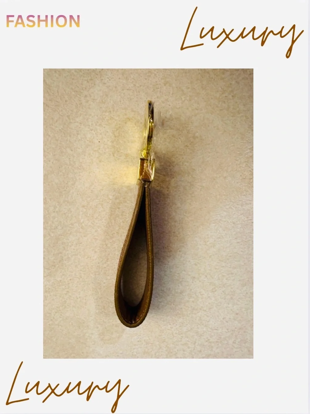 A-1DC-41: BAG CHARM/KEYCHAIN: Brown & Dark Brown w/Golden Accents, NWOT